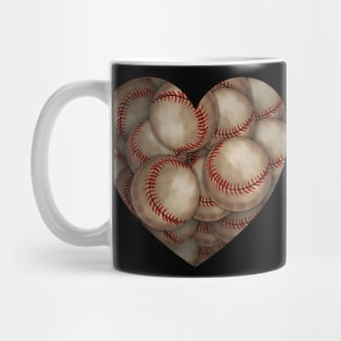 I Love Baseball, Heart Shaped Baseball Mug